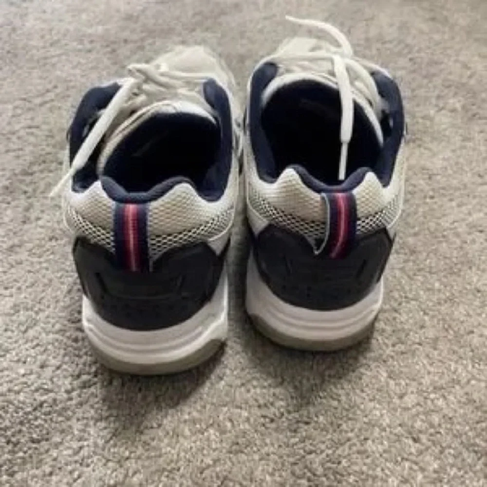 New Balance White and Navy Men's Sneakers